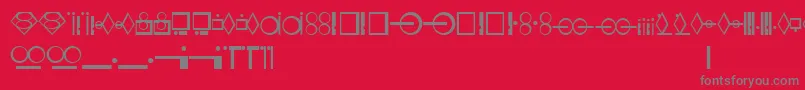 フォントKryptonian – 赤い背景に灰色の文字