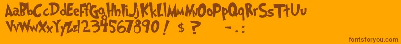 Więcej informacji o czcionce Grinched ffy Czcionka Grinched ffy – brązowe czcionki na pomarańczowym tle