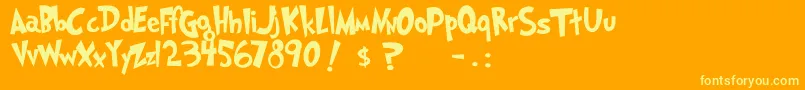 Grinched ffy-fontti – keltaiset fontit oranssilla taustalla
