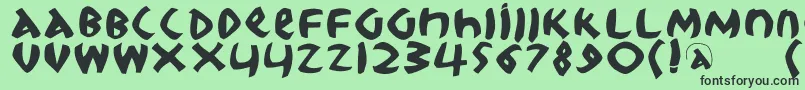 Rootskochthree Font – Black Fonts on Green Background