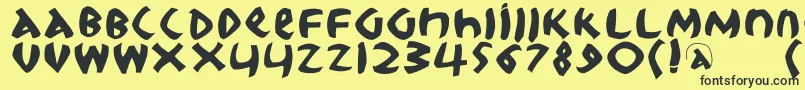 Rootskochthree Font – Black Fonts on Yellow Background