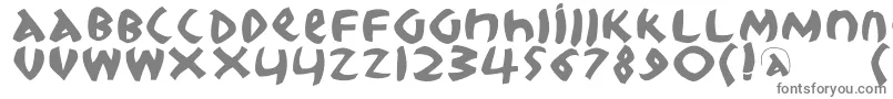 Rootskochthree-fontti – harmaat kirjasimet valkoisella taustalla