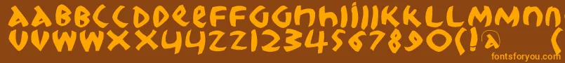 Rootskochthree Font – Orange Fonts on Brown Background