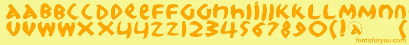 Rootskochthree Font – Orange Fonts on Yellow Background