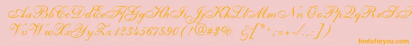 Anastasiascript Font – Orange Fonts on Pink Background