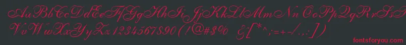 Anastasiascript-Schriftart – Rote Schriften auf schwarzem Hintergrund