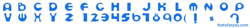 フォントEspheres – 白い背景に青い文字