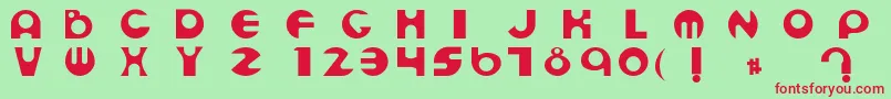 Espheres Font – Red Fonts on Green Background