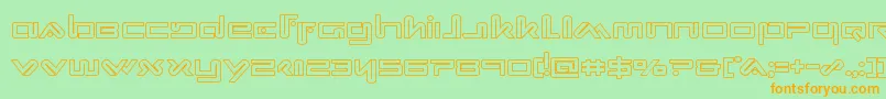 Xephyrout-Schriftart – Orangefarbene Schriften auf grünem Hintergrund
