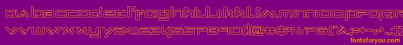 Fonte Xephyrout – fontes laranjas em um fundo violeta