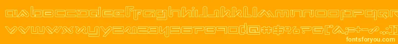 Xephyrout-Schriftart – Gelbe Schriften auf orangefarbenem Hintergrund