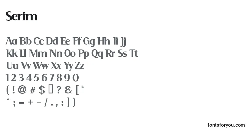 Serim Font – alphabet, numbers, special characters