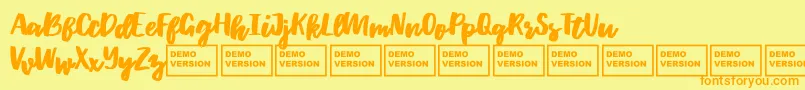 Fonte WhortleDemo – fontes laranjas em um fundo amarelo