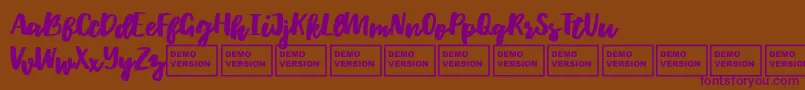 Czcionka WhortleDemo – fioletowe czcionki na brązowym tle