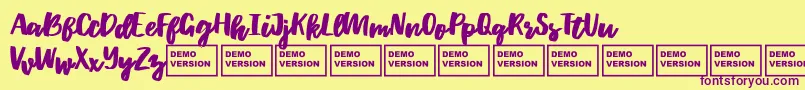 WhortleDemo Font – Purple Fonts on Yellow Background