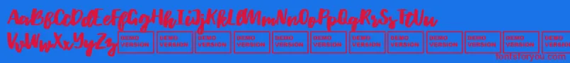 WhortleDemo Font – Red Fonts on Blue Background