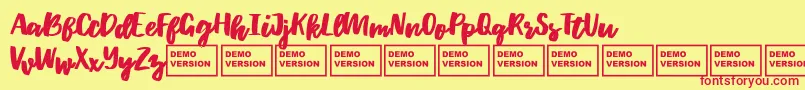 WhortleDemo Font – Red Fonts on Yellow Background