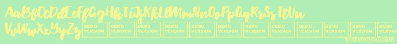 WhortleDemo Font – Yellow Fonts on Green Background