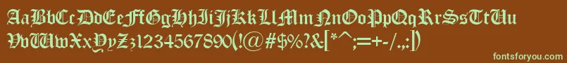 Old London Font – Green Fonts on Brown Background