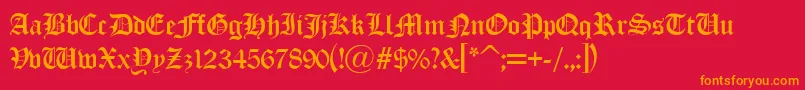 Old London Font – Orange Fonts on Red Background