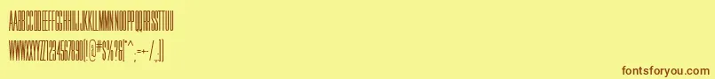 Fonte StUltraCondensed – fontes marrons em um fundo amarelo