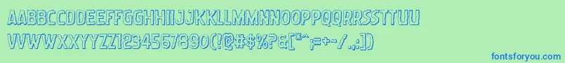 Wormcuisine3D Font – Blue Fonts on Green Background