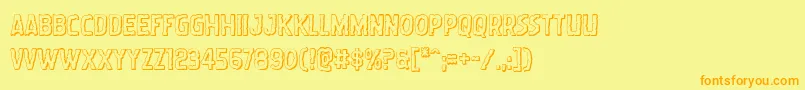 Wormcuisine3D Font – Orange Fonts on Yellow Background
