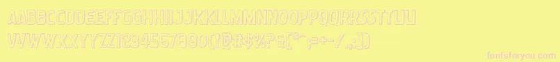 Wormcuisine3D Font – Pink Fonts on Yellow Background