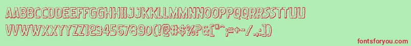 Wormcuisine3D Font – Red Fonts on Green Background