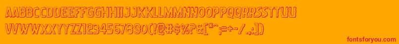 Wormcuisine3D Font – Red Fonts on Orange Background