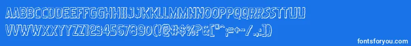 Подробнее о шрифте Wormcuisine3D Шрифт Wormcuisine3D – белые шрифты на синем фоне