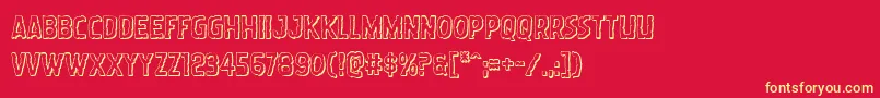 Wormcuisine3D Font – Yellow Fonts on Red Background