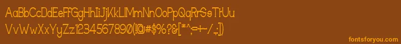 Techingm Font – Orange Fonts on Brown Background
