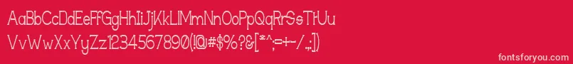 Techingm Font – Pink Fonts on Red Background