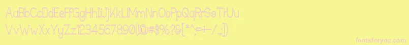 Techingm Font – Pink Fonts on Yellow Background