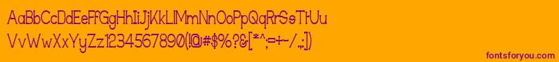 Techingm Font – Purple Fonts on Orange Background