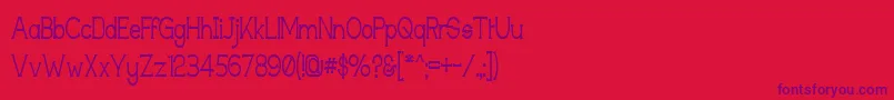 Techingm Font – Purple Fonts on Red Background