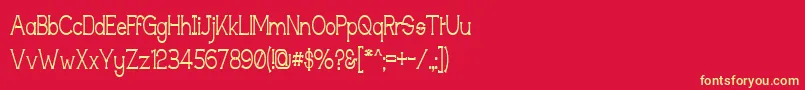 Techingm Font – Yellow Fonts on Red Background