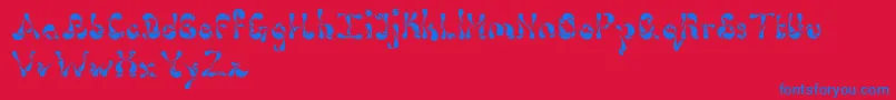 Dollop4.9 Font – Blue Fonts on Red Background