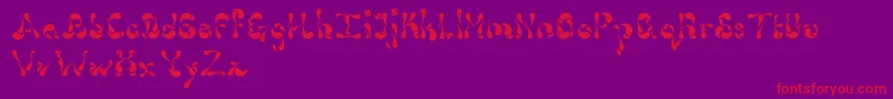 Dollop4.9-Schriftart – Rote Schriften auf violettem Hintergrund