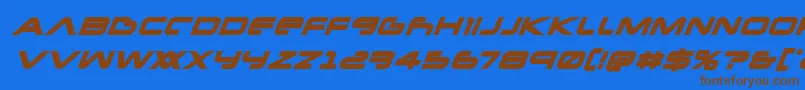 Newmarsboldital Font – Brown Fonts on Blue Background