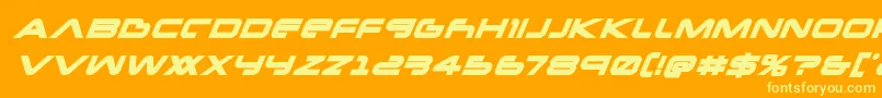 Więcej informacji o czcionce Newmarsboldital Czcionka Newmarsboldital – żółte czcionki na pomarańczowym tle