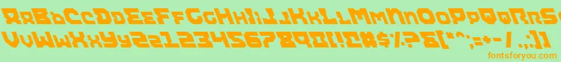 AiracobraLeftalic-Schriftart – Orangefarbene Schriften auf grünem Hintergrund