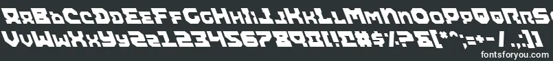 AiracobraLeftalic-fontti – valkoiset fontit mustalla taustalla