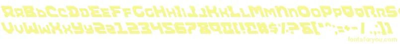 フォントAiracobraLeftalic – 白い背景に黄色の文字