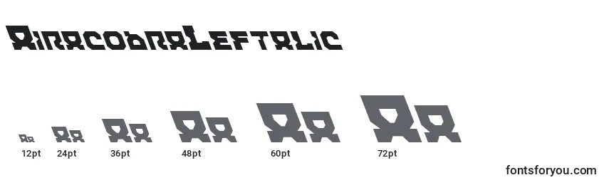 AiracobraLeftalic Font Sizes