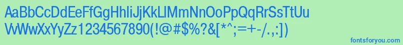 Pragmaticacondgtt Font – Blue Fonts on Green Background