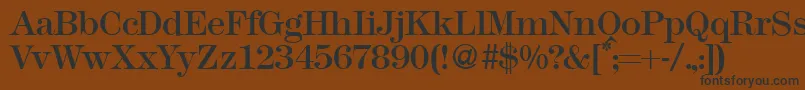 Modern438Regular-fontti – mustat fontit ruskealla taustalla