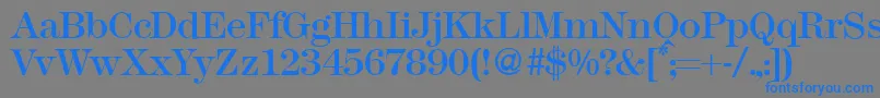 Modern438Regular Font – Blue Fonts on Gray Background