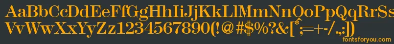 Modern438Regular Font – Orange Fonts on Black Background